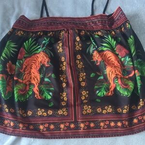 SHEIN Exotic Tiger Print Mini Skirt - Black and Orange